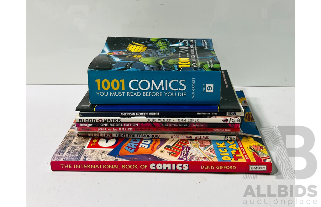 Collection of Graphic Novels and Comic Related Books Including Deadly Class, Fight for Tomorrow, 1001 Comics to Read Before You Die and More
