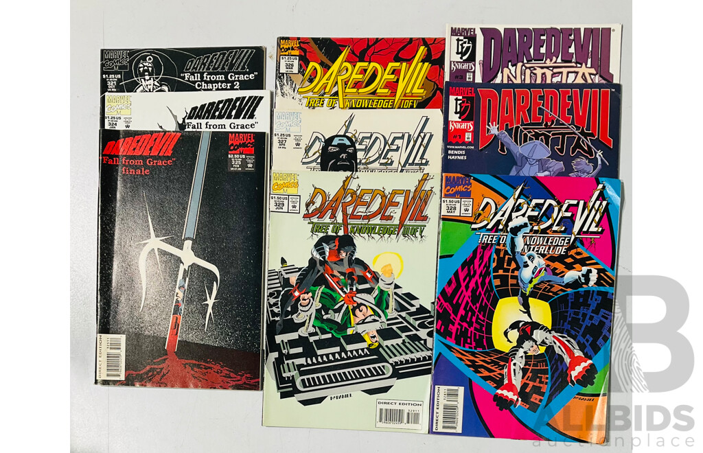 Collection of Daredevil Single Issues Including Issues From Daredevil Ninja, Fall From Grace and Tree of Knowledge