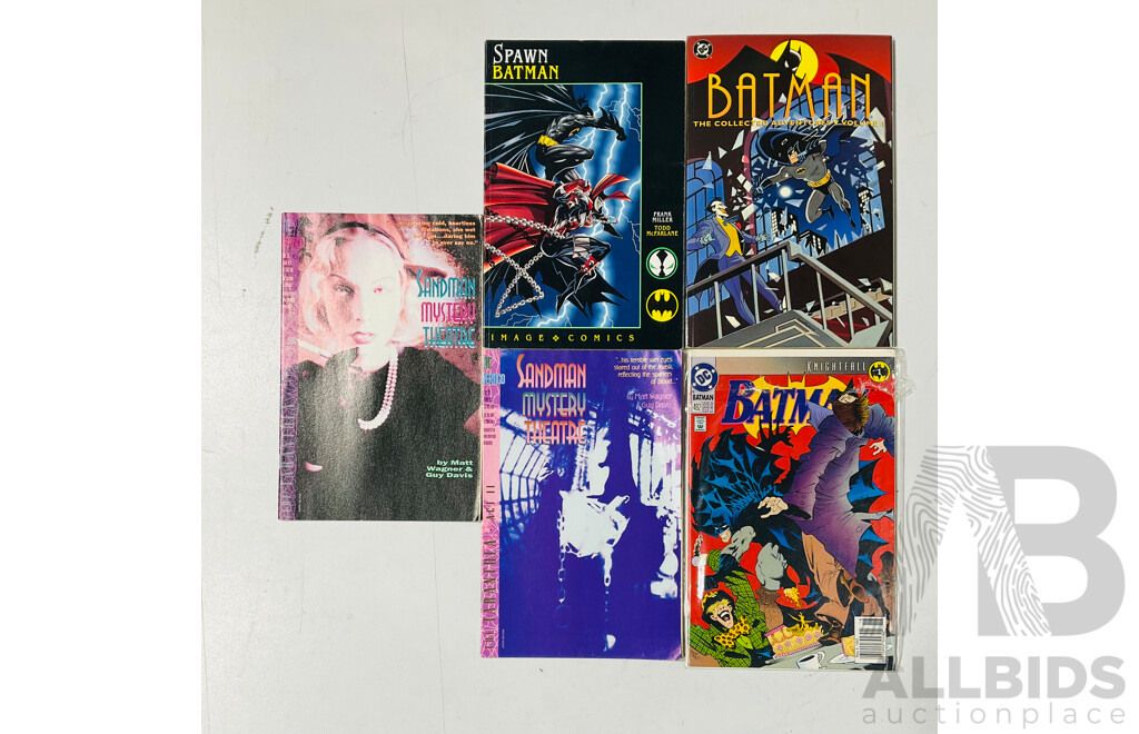 Collection of DC Comics Including Batman: The Collected Adventures Vol. 1, Batman #492, Spawn/batman and Sandman Mystery Theatre #2 and #3