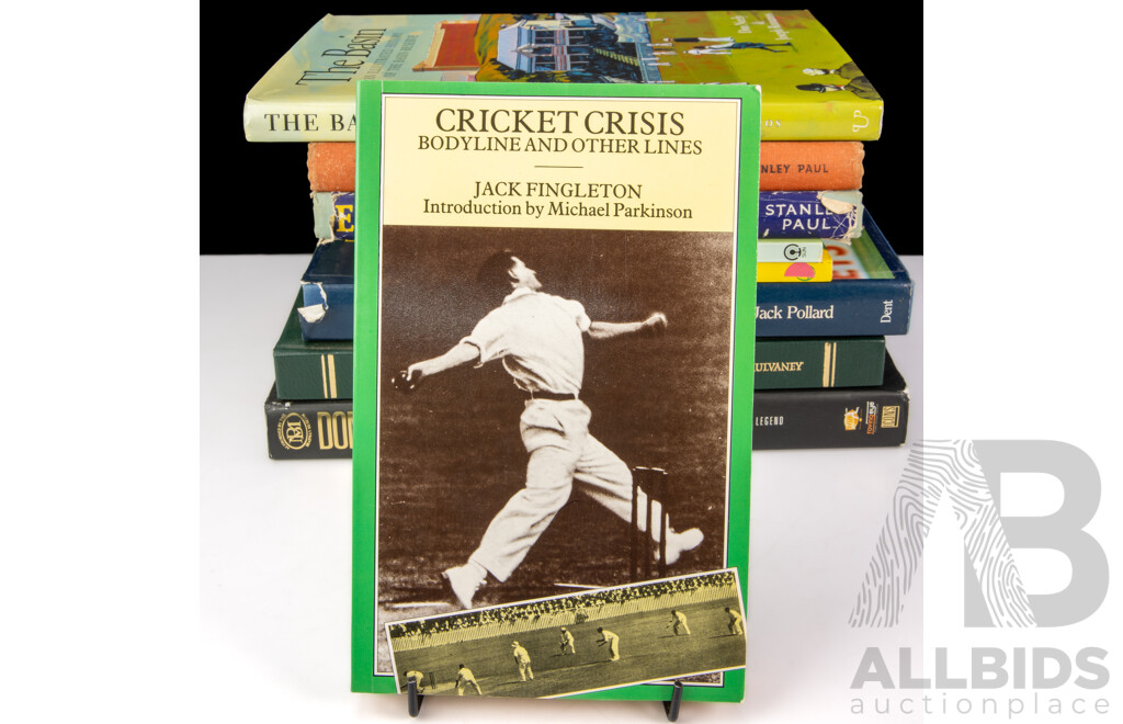 Collection Books Relating to Cricket Including First Edition the Basin, Signed by Both Authors, and Much More