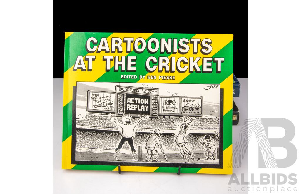 Collection Books Relating to Cricket Including First Edition the Basin, Signed by Both Authors, and Much More