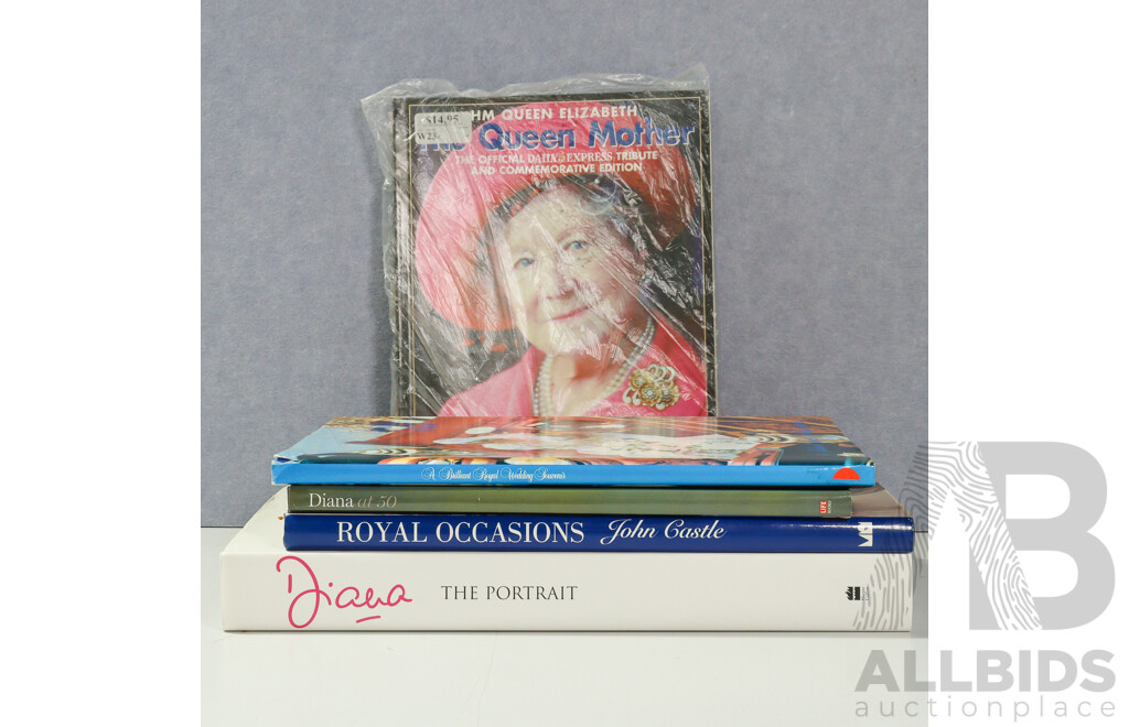 Collection Books Regarding Princess Diana Including Large Format Diana the Portrait and More