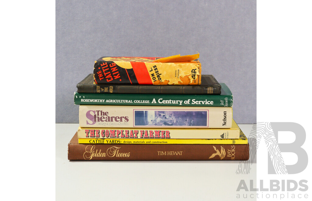 Collection Books Regarding Cattle & Agriculture Including First Edition Ion Idriess the Cattle King, Cattle of the World, NGS 1926 and More