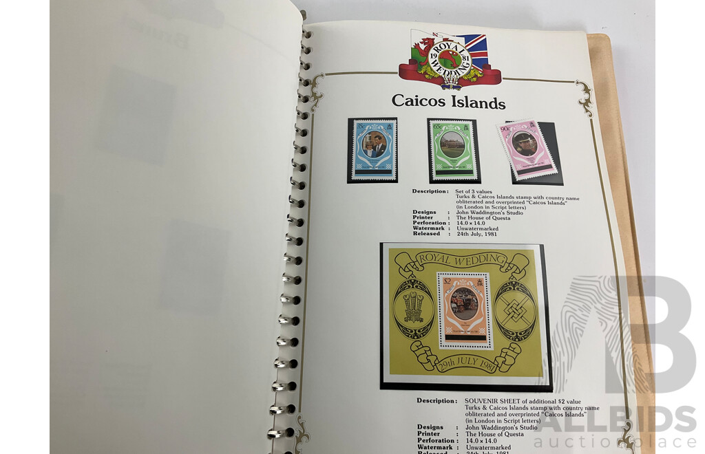 Stanley Gibbons 1981 Commonwealth Countries Mint Stamp Albums, Royal Wedding of Prince Charles and Lady Diana Spencer