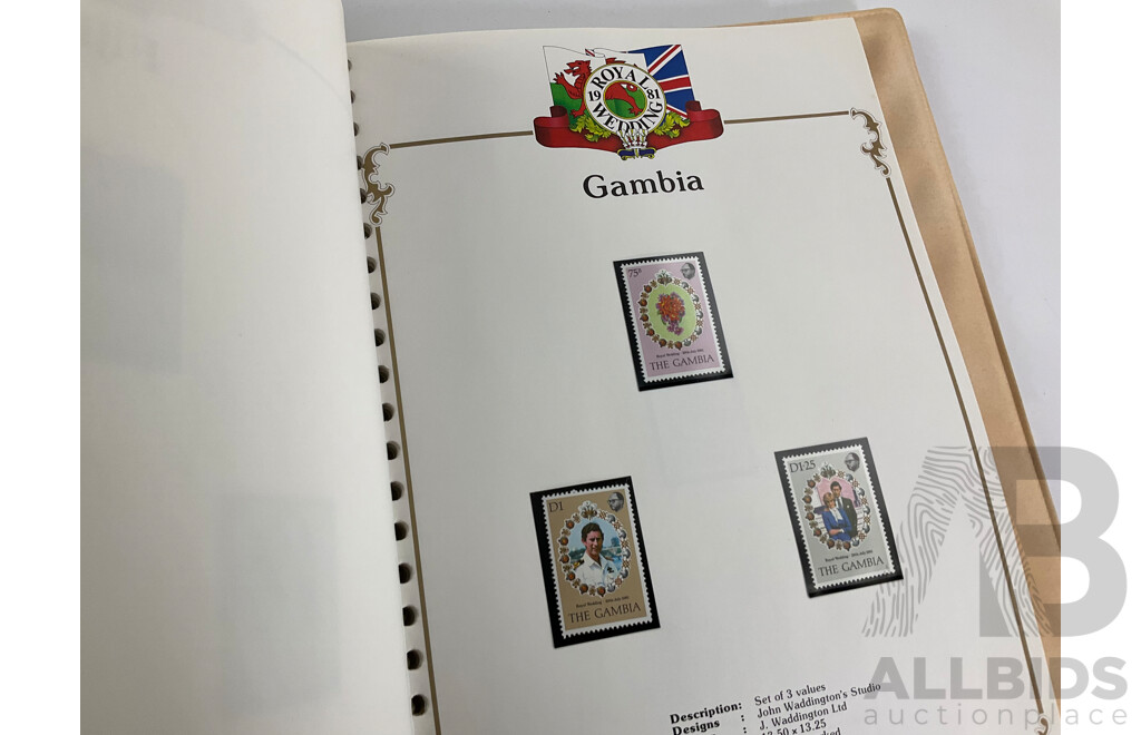 Stanley Gibbons 1981 Commonwealth Countries Mint Stamp Albums, Royal Wedding of Prince Charles and Lady Diana Spencer