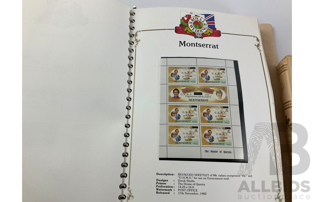 Stanley Gibbons 1981 Commonwealth Countries Mint Stamp Albums, Royal Wedding of Prince Charles and Lady Diana Spencer