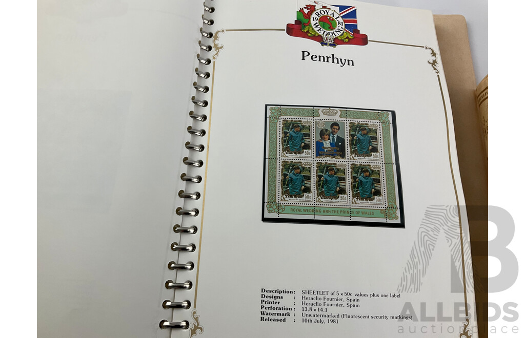 Stanley Gibbons 1981 Commonwealth Countries Mint Stamp Albums, Royal Wedding of Prince Charles and Lady Diana Spencer