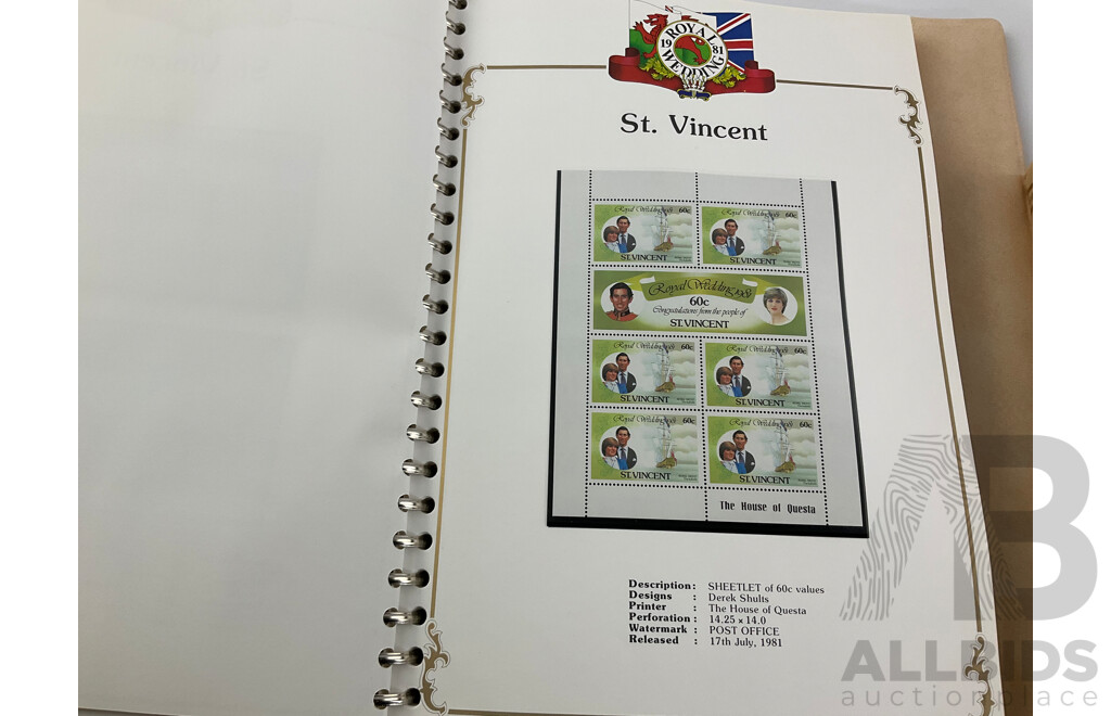 Stanley Gibbons 1981 Commonwealth Countries Mint Stamp Albums, Royal Wedding of Prince Charles and Lady Diana Spencer