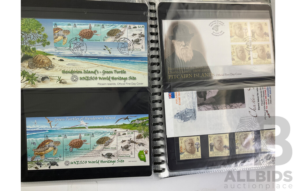 Album of United Kingdom Royal Mail Presentation Packs, Pitcairn Islands Stamp Packs and First Day Covers, Limited Edition Penguins of Antarctica