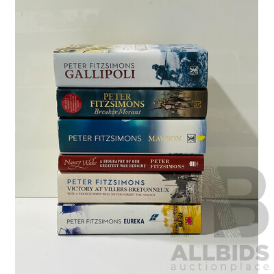 Collection Six Peter Fitzsimmons Books, All Hardcovers with Dust Jackets