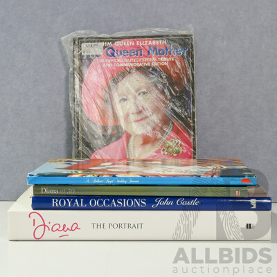 Collection Books Regarding Princess Diana Including Large Format Diana the Portrait and More
