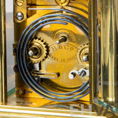 French Brass Cased Carriage Clock by Richard and Co