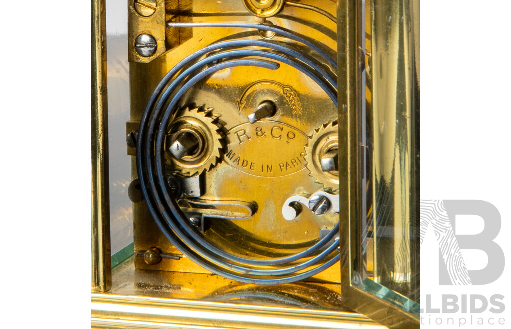 French Brass Cased Carriage Clock by Richard and Co