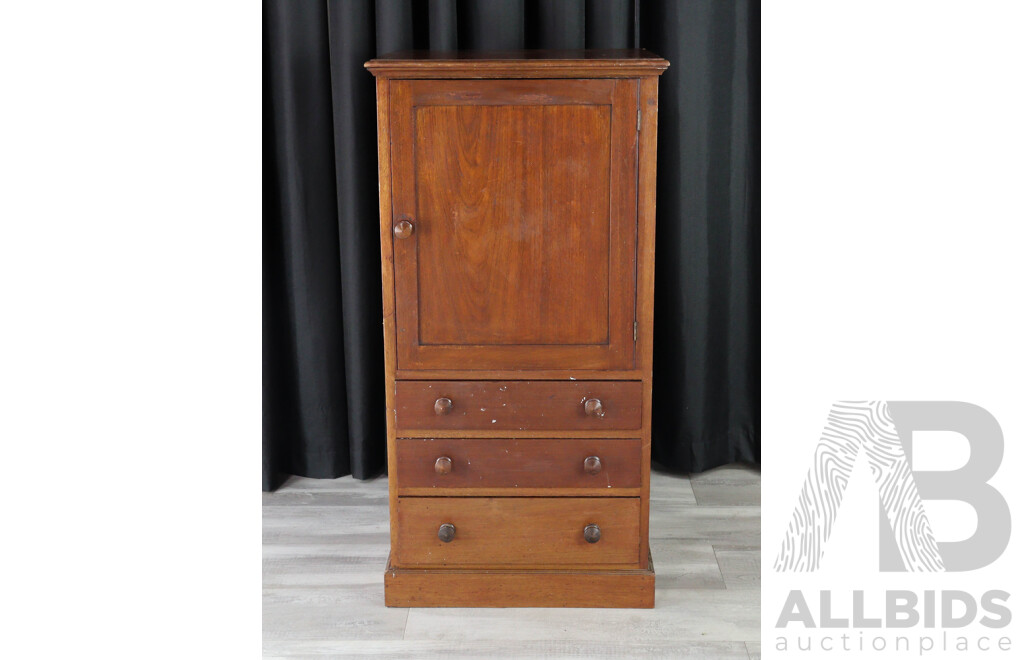 Vintage Timber Three Draw Artist Cabinet