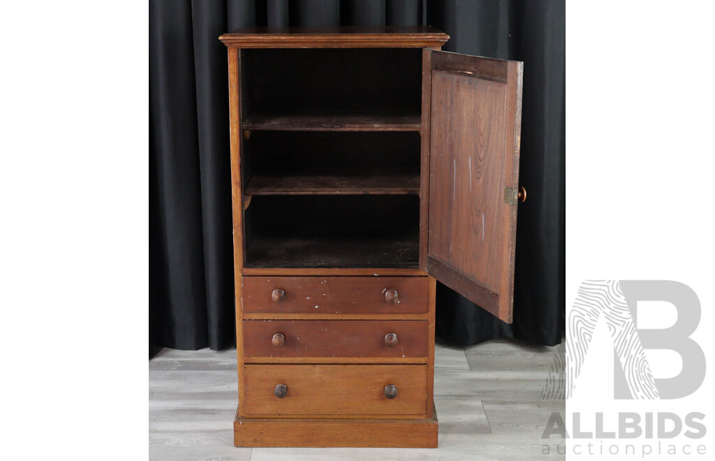 Vintage Timber Three Draw Artist Cabinet