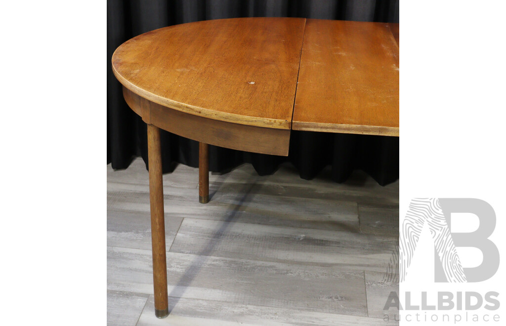Single Round Teak Extension Dining Table