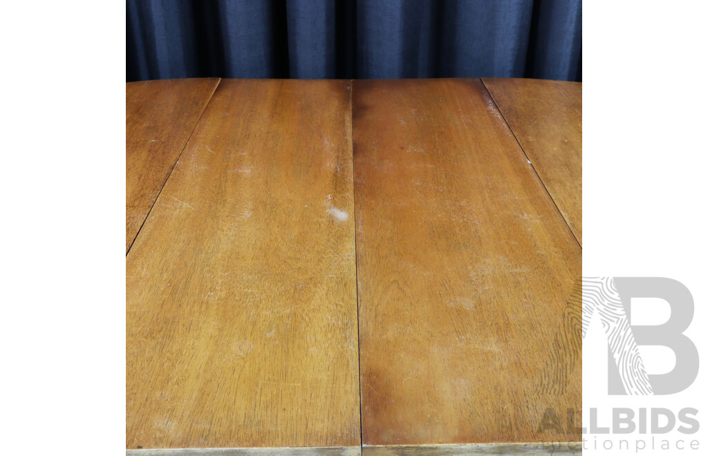 Single Round Teak Extension Dining Table
