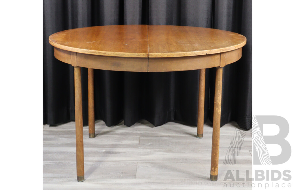 Single Round Teak Extension Dining Table