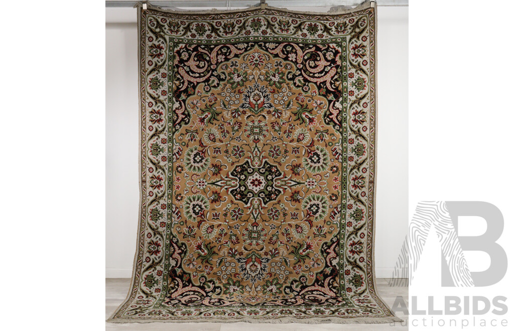 Vintage Machine Made Wool Persian Style Main Carpet