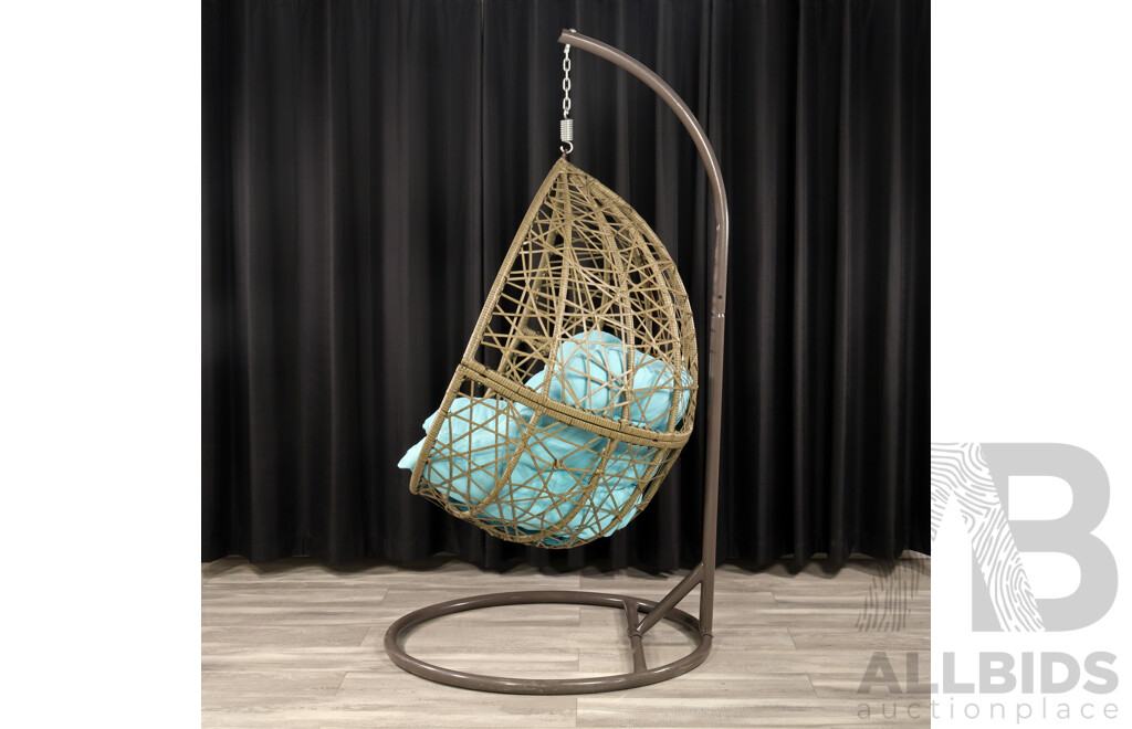 Modern Woven Polyweave Hanging Egg Chair