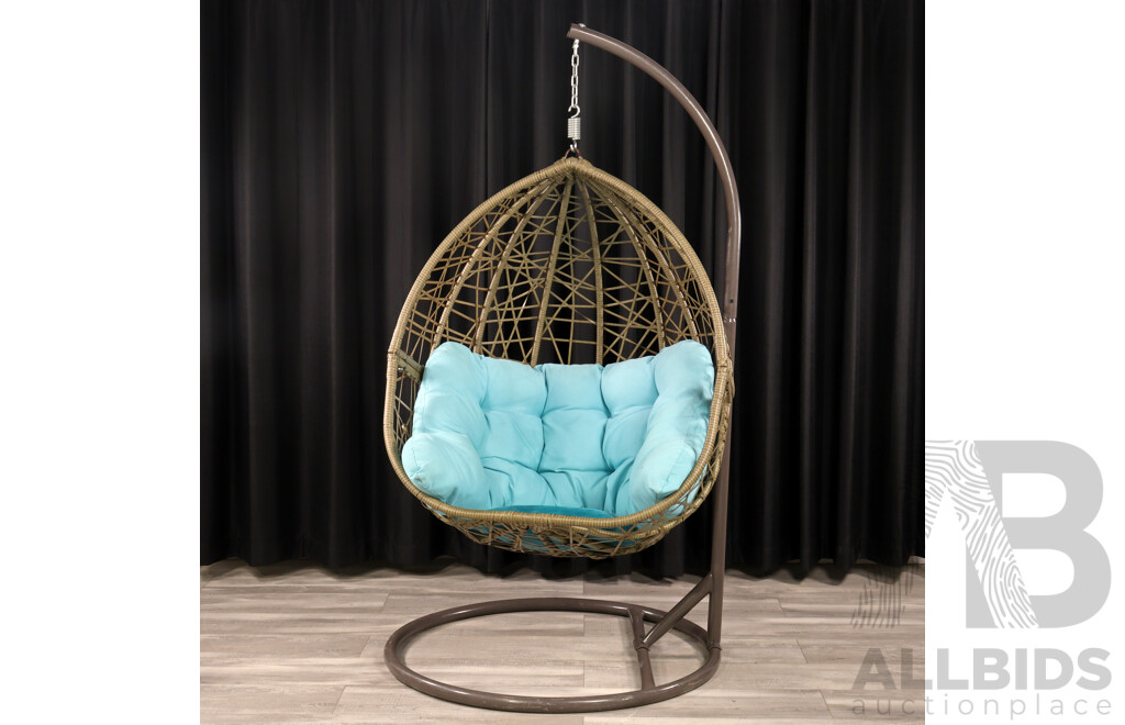 Modern Woven Polyweave Hanging Egg Chair
