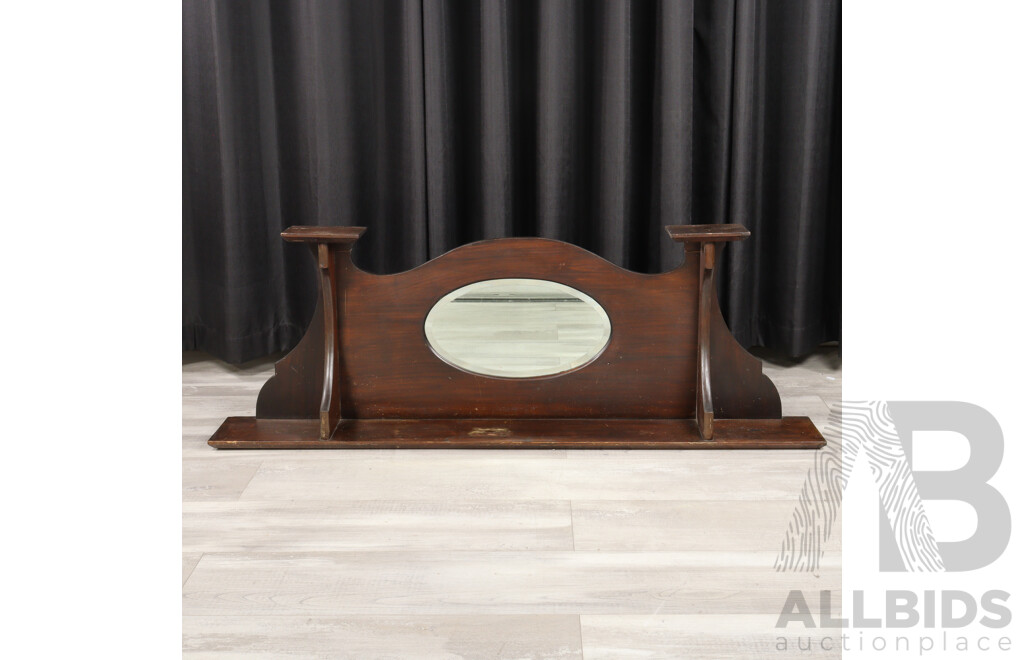 Late Edwardian Timber Over Mantle Mirror
