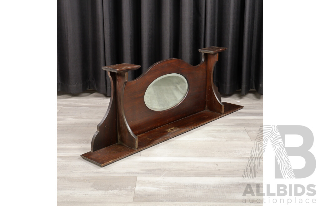 Late Edwardian Timber Over Mantle Mirror