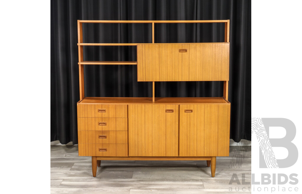 Mid-Century Modern Teak Veneer Room Divider/Sideboard