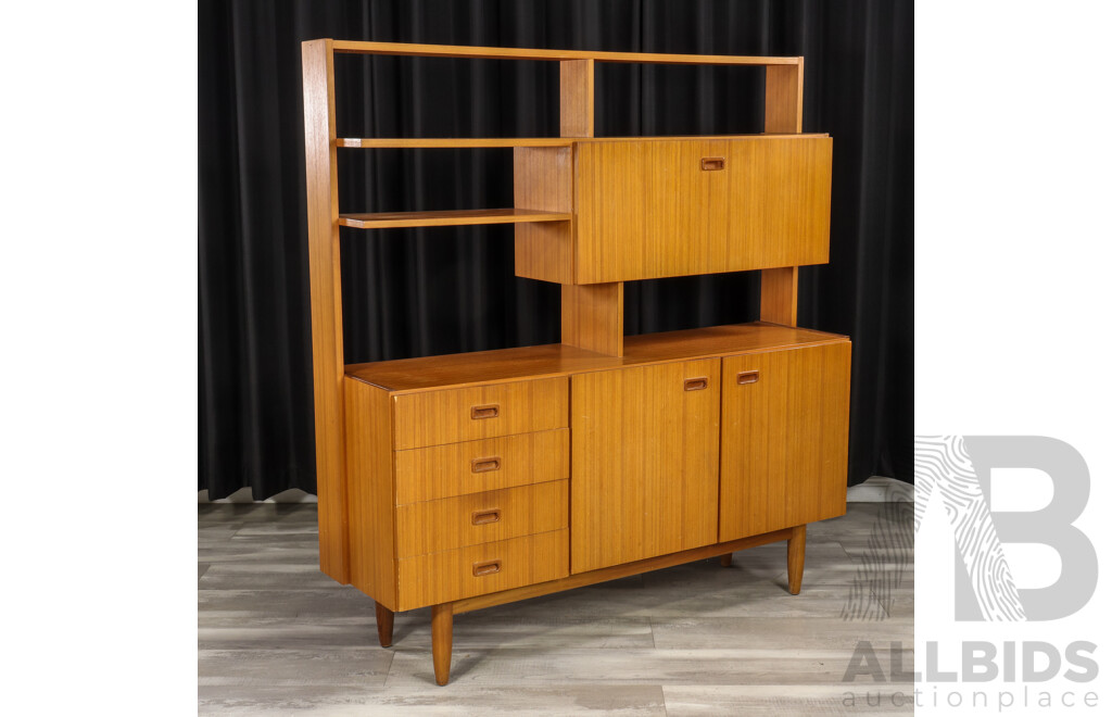 Mid-Century Modern Teak Veneer Room Divider/Sideboard