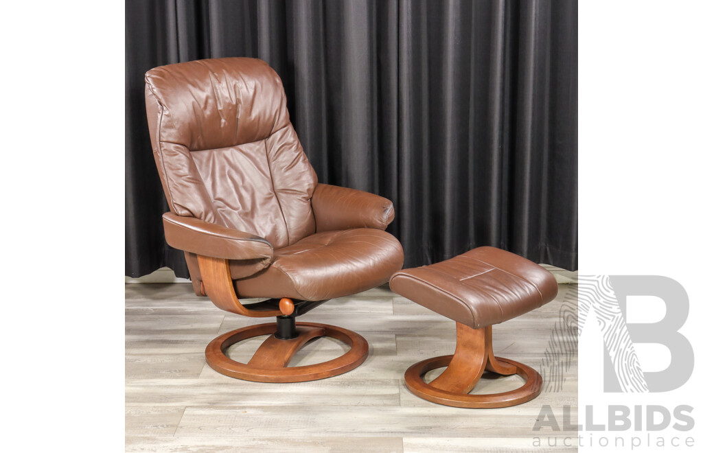 Modern Brown Leather Recliner by IMG Norway