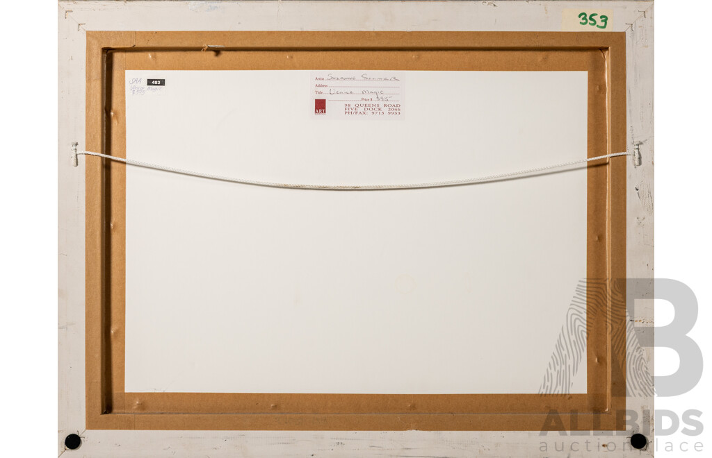 Suzanne Sommer (20th Century, Australian, 1953-), Venice Magic, Wonderful Original Oil on Canvas, 47 x 61 cm (frame)