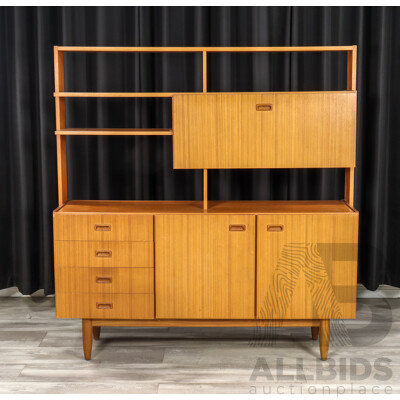 Mid-Century Modern Teak Veneer Room Divider/Sideboard