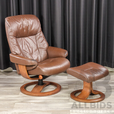 Modern Brown Leather Recliner by IMG Norway Modern Brown Leather Recliner by IMG Norway