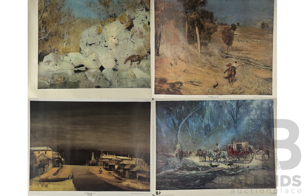 Collection of Eight Vintage Colour Prints of Largely Early Australian Settler Images Featuring John Lennox, Tom Roberts, Sir Arthur Streeton, Russell Drysdale and More (8)