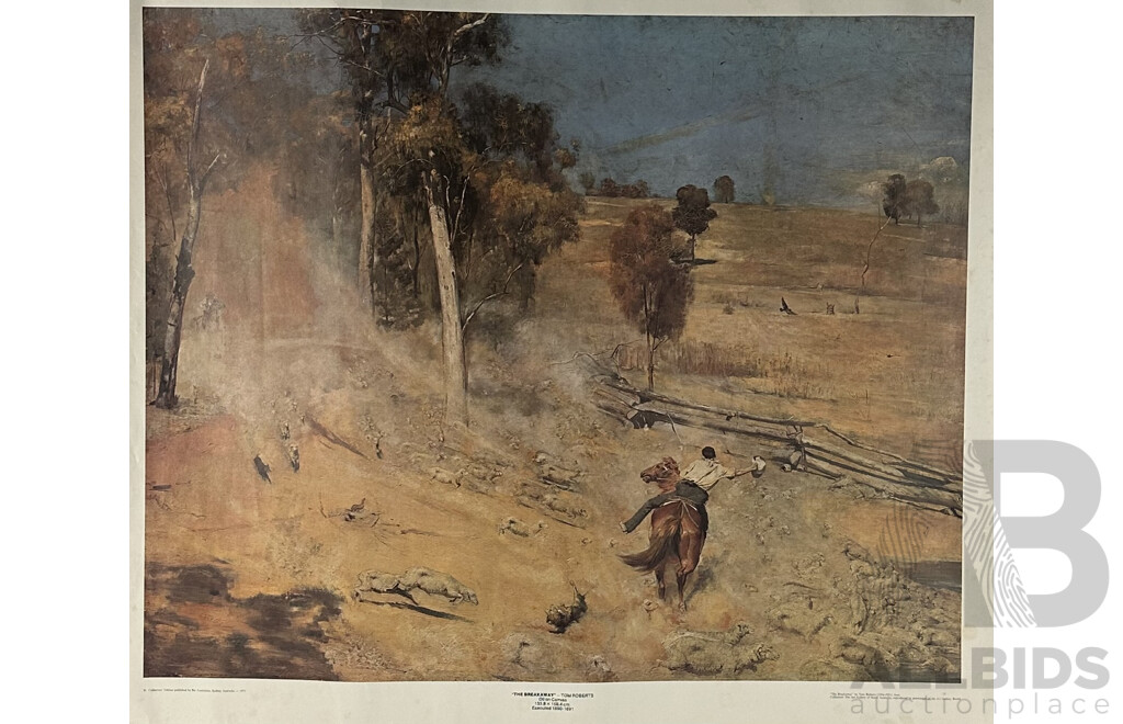 Collection of Eight Vintage Colour Prints of Largely Early Australian Settler Images Featuring John Lennox, Tom Roberts, Sir Arthur Streeton, Russell Drysdale and More (8)