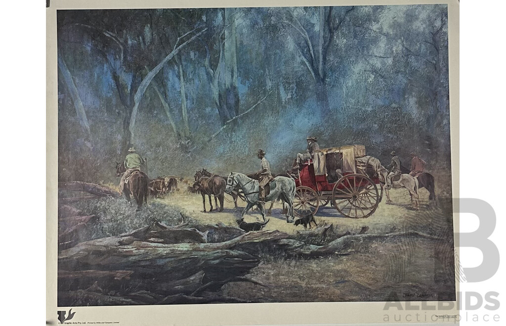 Collection of Eight Vintage Colour Prints of Largely Early Australian Settler Images Featuring John Lennox, Tom Roberts, Sir Arthur Streeton, Russell Drysdale and More (8)