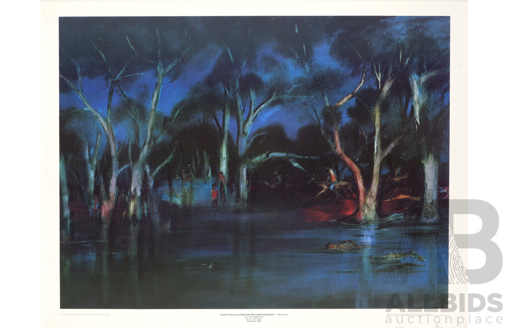 Collection of Six Colour Reproduction Posters of Australian School Artists - Arthur Boyd, Pro Hart, John Perceval, Albert Ticker and Leonard French, 68 x 83 cm (approx largest) (6)