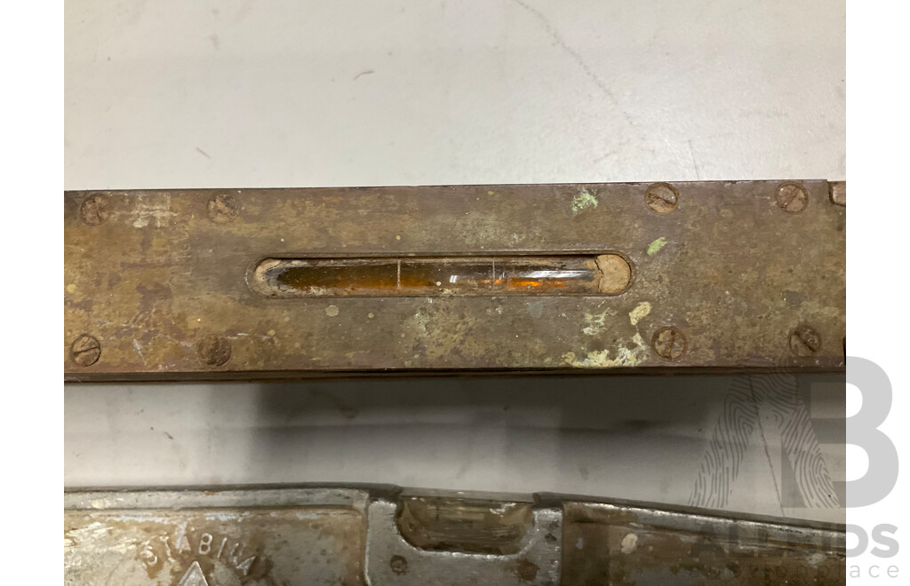 Vintage Timber and Aluminium Spirit Levels Including Stabila