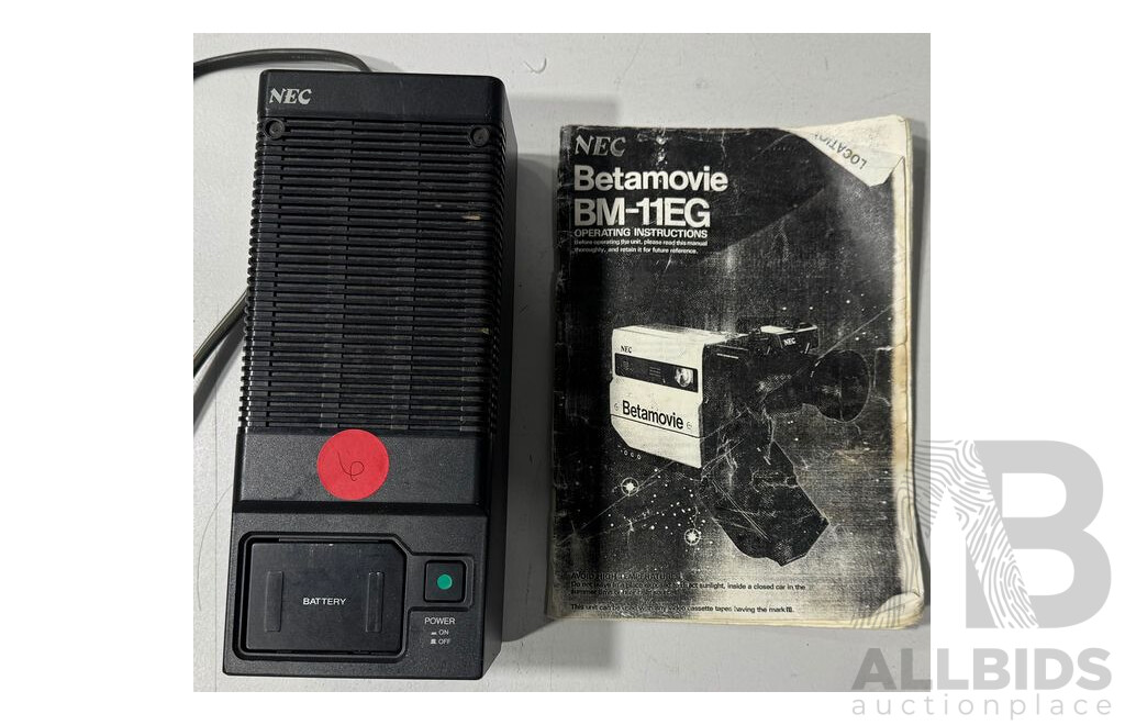 Retro NEC Betamovie BM 11EG Film Camera with Instruction Manual