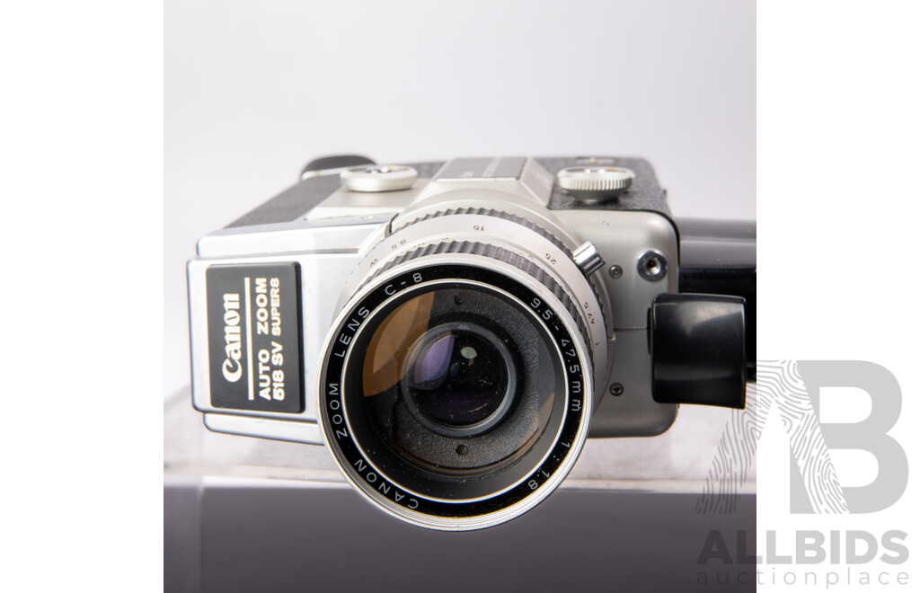 Retro Japanese Canon Super 8 Auto Zoom 518 SV Film Camera with Instruction Manual