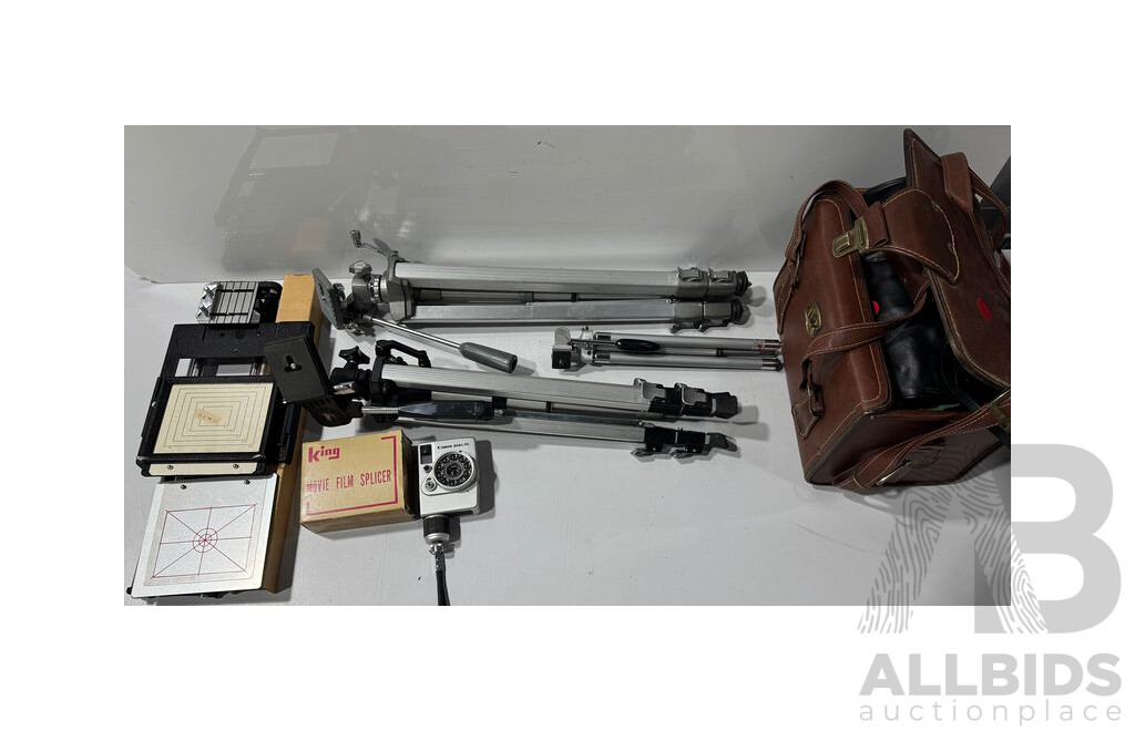 Collection Retro Photography Equipment Including Lenses and More