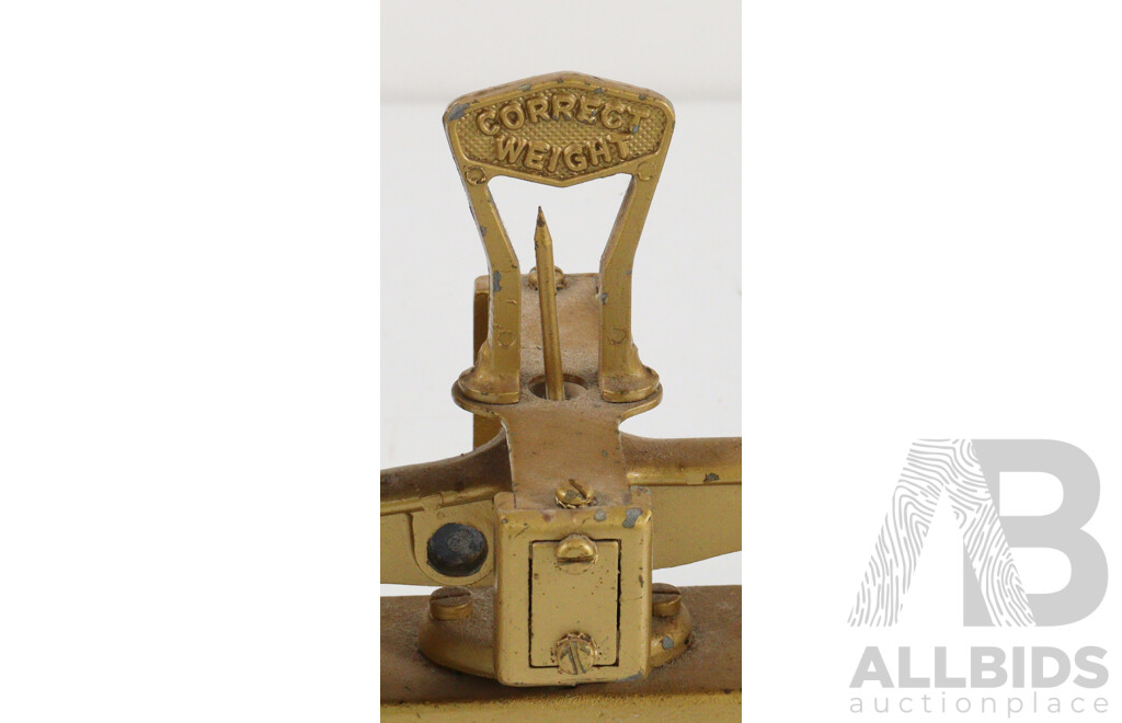 Set of Counter Top Balance Scales by Brecknell with Brass Weights