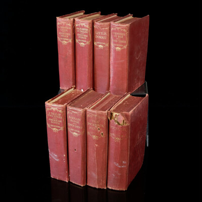 Vintage Set Eight Volumes Charles Dickens Novels, the Queensway Press, London, Hardcovers