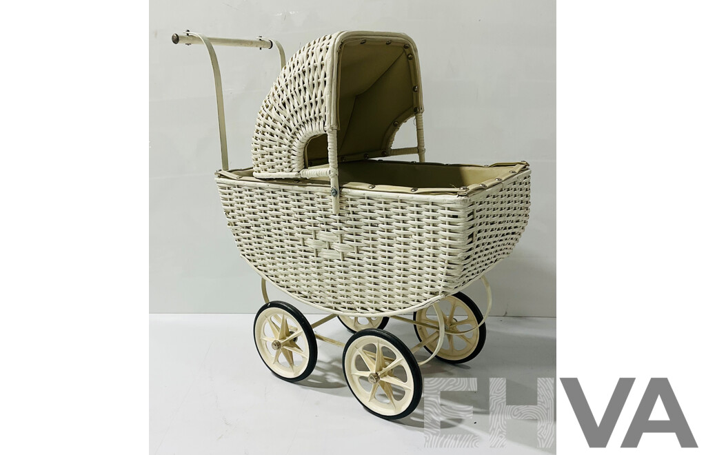Vintage Wicker Dolls Pram