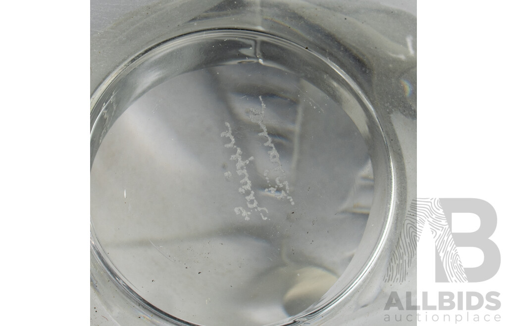 Vintage French Lalique Crystal Pair Swans Ring Dish