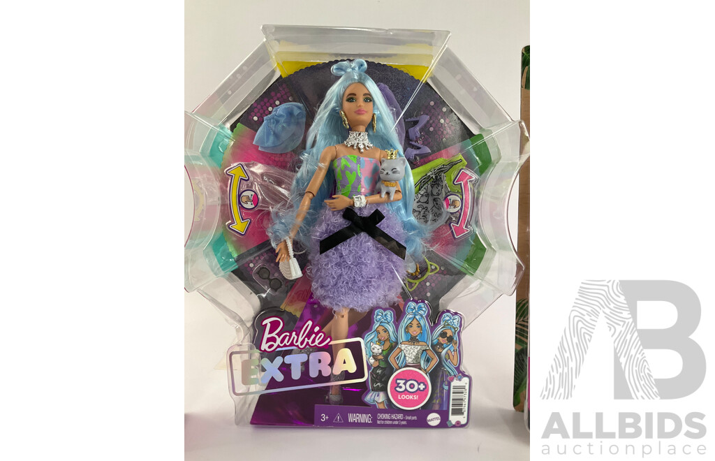 Three Boxed Barbie Dolls Including Touch of Magic, Made to Move and Extra