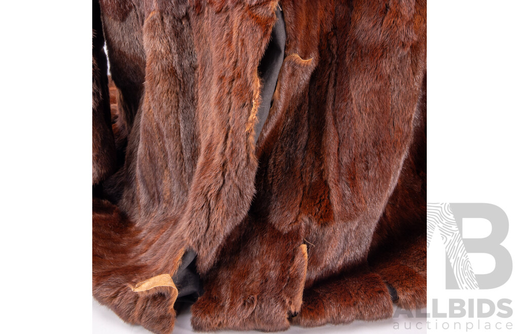 Vintage Three Quarters Length Brown Fur Coat