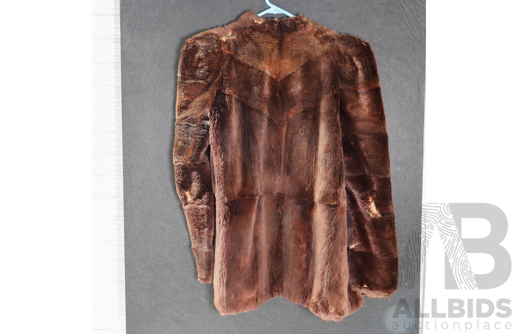 Vintage Brown Acrylic Fur Coat