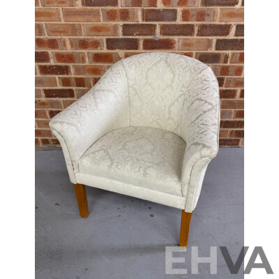 Vintage Cream Brocade Armchair by Eaststyle