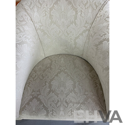 Vintage Cream Brocade Armchair by Eaststyle